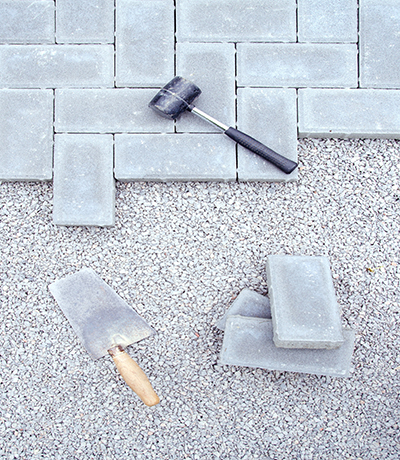 Stone blocks for paving laying down background